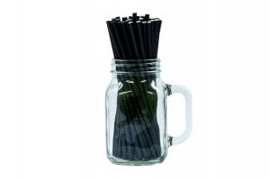 8" Black Paper Straw - 6mm-0