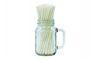 8" White Paper Straw - 6mm-0